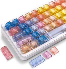 Womier - Crystal Jelly keycaps ,Transparent Style Cute keycap for All US layout Mx Cherry Mechanical Keyboard - Colorful