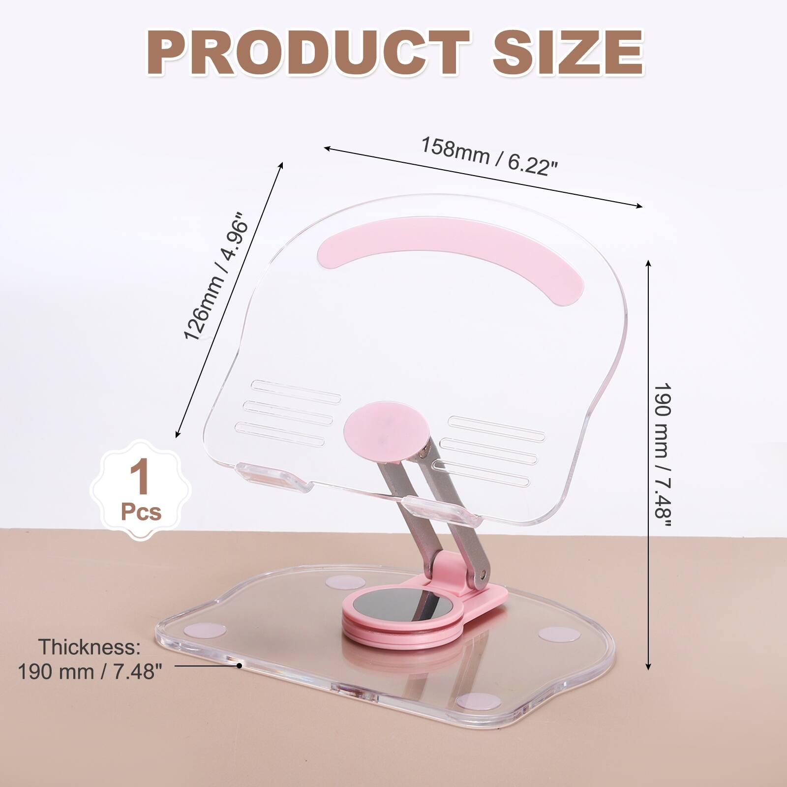 PRODUCT SIZE

126mm / 4.96" - 158mm / 6.22" - 190mm / 7.48"

Thickness: 190mm / 7.48"

1 Pcs