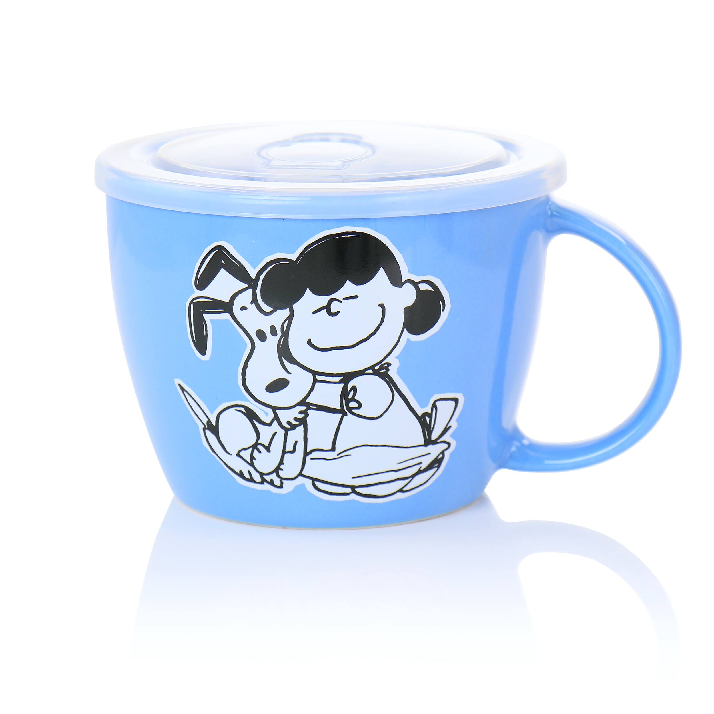 Alt View 3. Gibson - Gibson Peanuts 70th Anniversary 4 Piece Stoneware 23.5oz Soup Bowl Set with Vented Lids in Assorted Colors - Assorted.