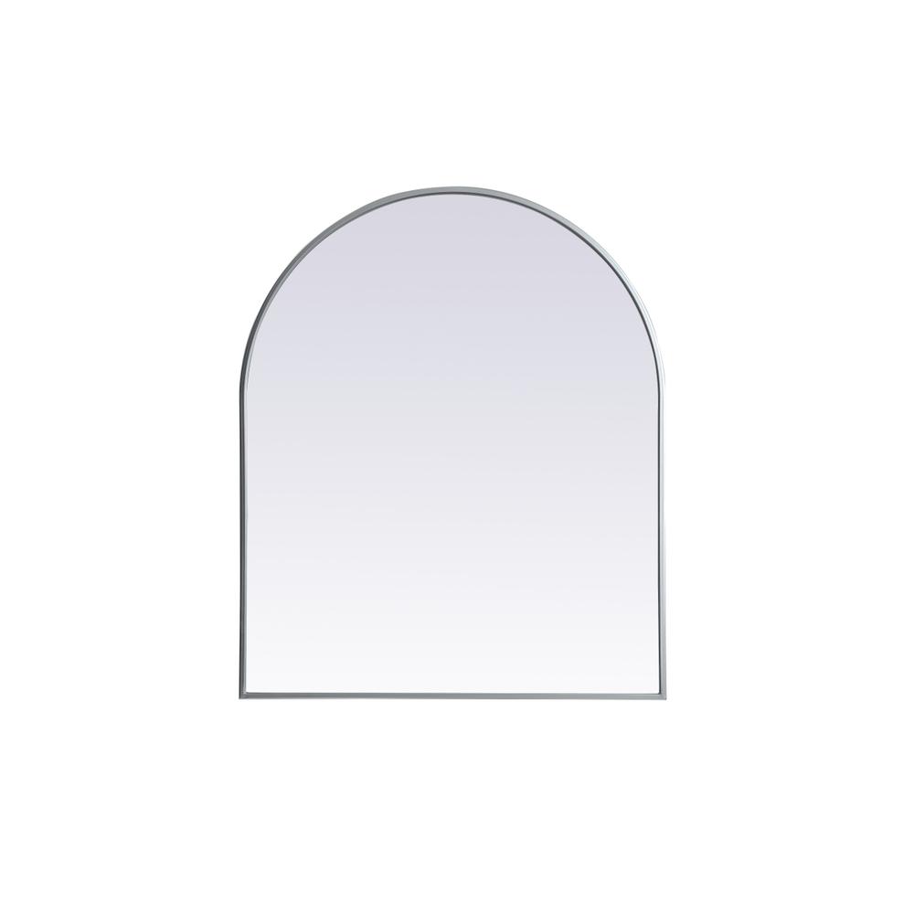 Alt View 5. Elegant Decor - Metal Frame Arch Mirror 30x36 Inch in Silver - Silver.