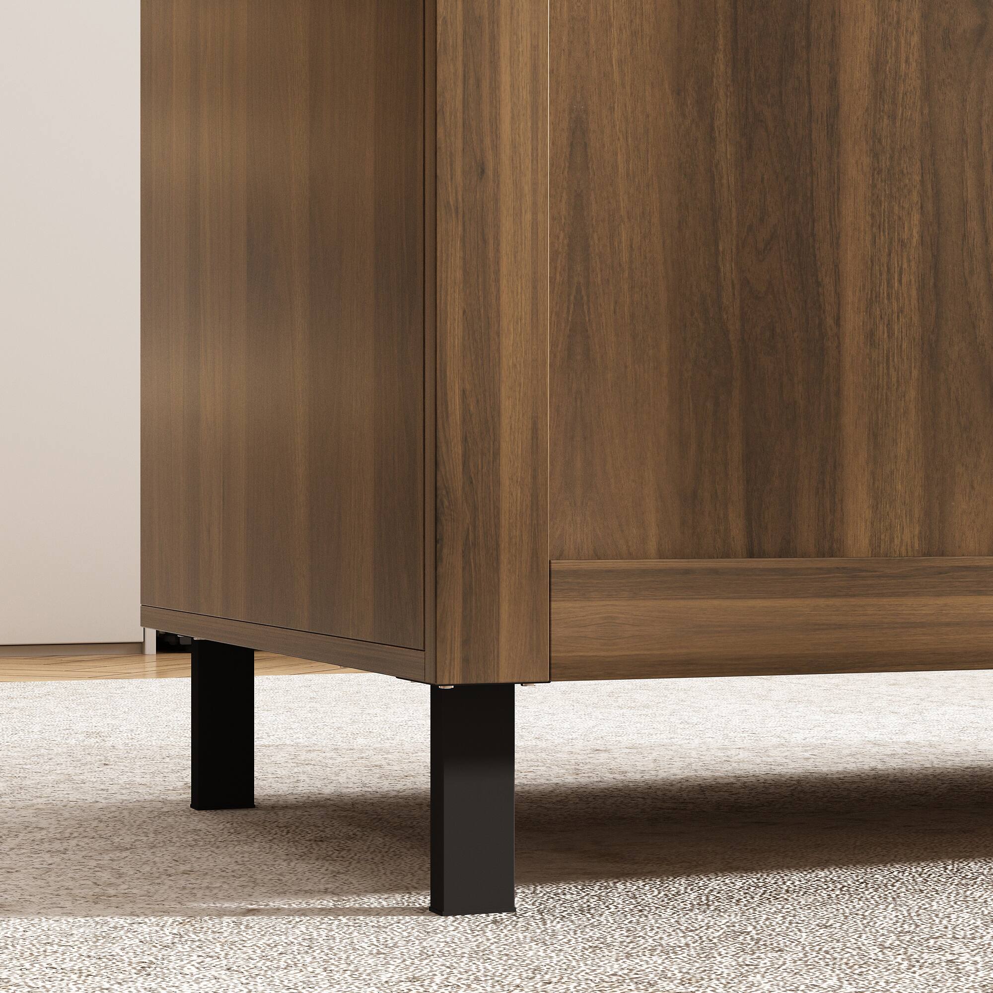 Alt View 9. Famapy - Famapy Kitchen Island Storage Cabinet: Elevate Your Culinary Space - Brown & White.