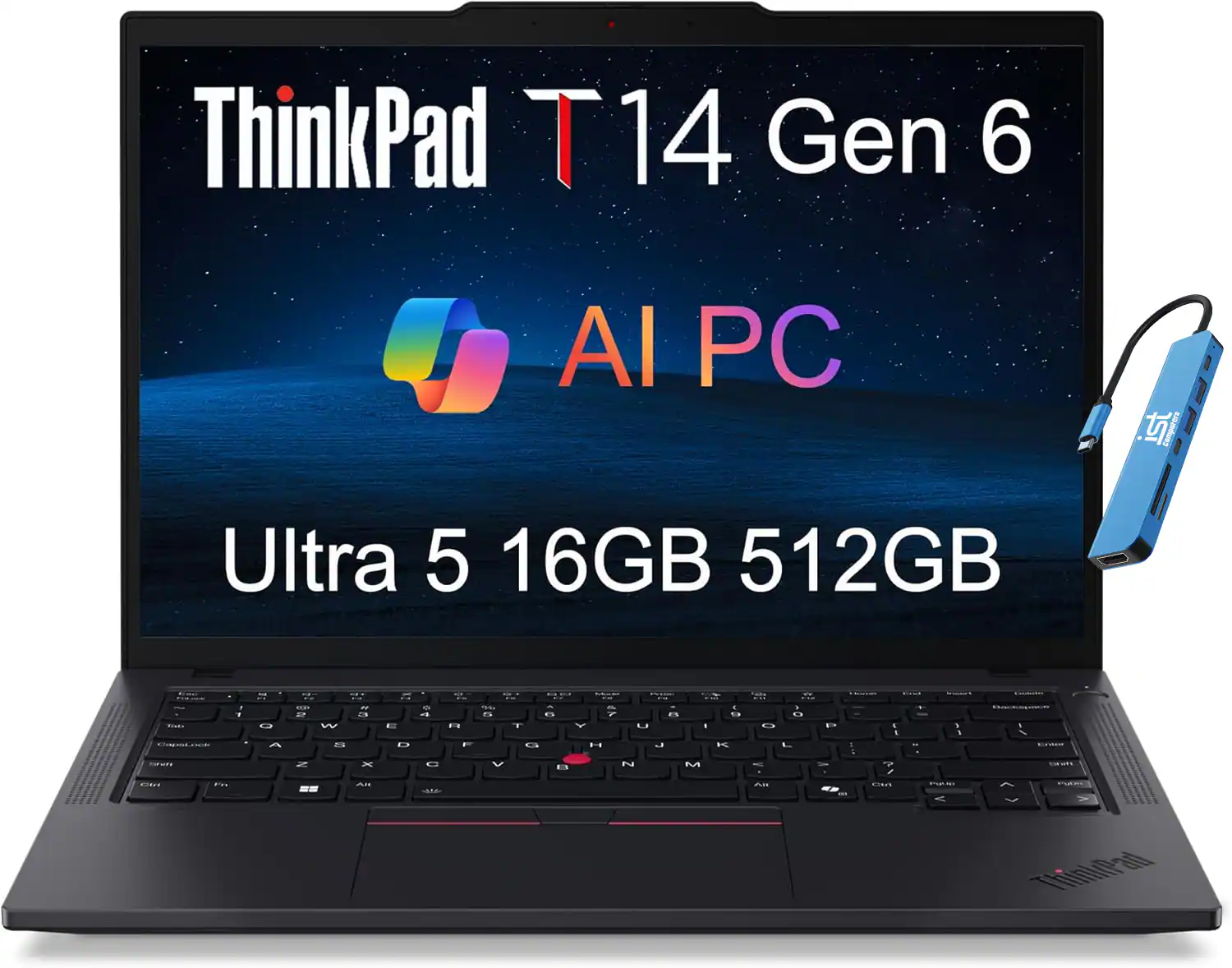 Lenovo - ThinkPad T14 G6 14" FHD+ Laptop - Intel Core Ultra 5 - 16GB RAM - 512GB SSD -Thunderbolt 4 - Backlit - Win 11Pro - Black