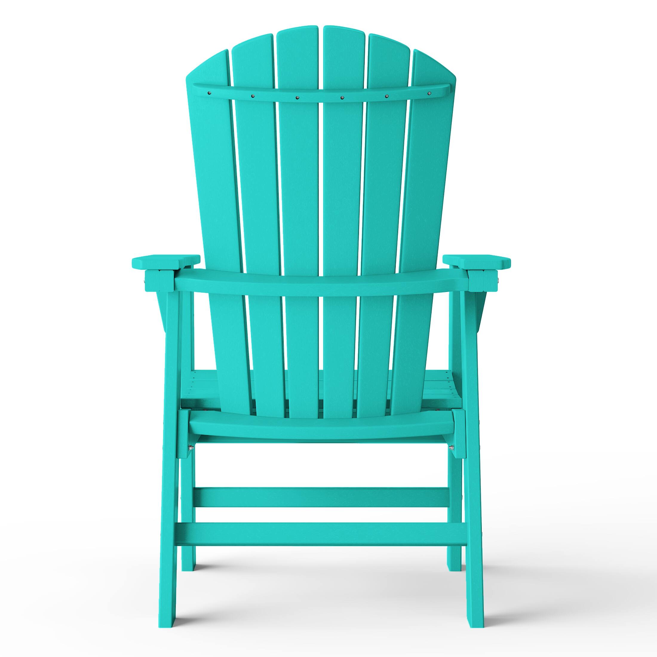 Back. WestinTrends - WestinTrends Dylan Outdoor Patio Shell-back Adirondack Dining Chair Weather Resistant - Turquoise.
