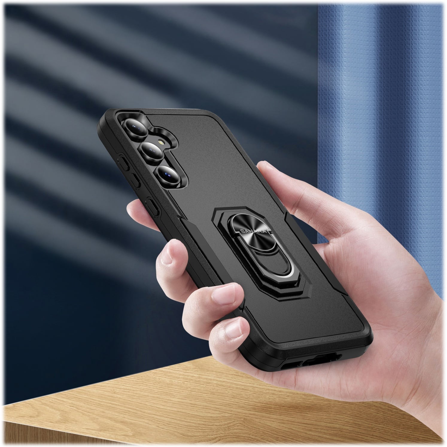 Alt View 16. SaharaCase - Raider Series Kickstand Case for Samsung Galaxy A35 5G - Scorpion Black.