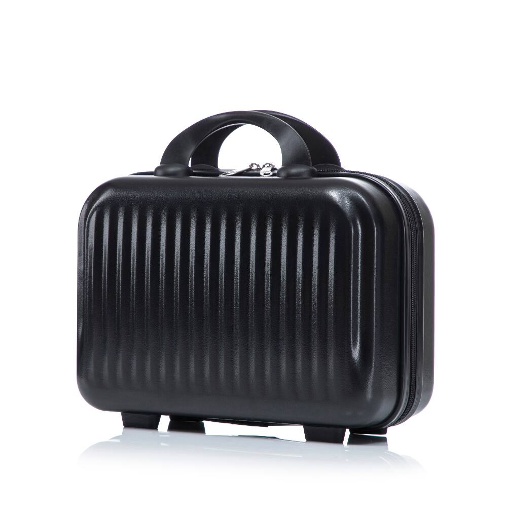 Alt View 1. Ropilly - Ropilly 2 Piece Luggage Set Front Opening Carry On Luggage 20 Inch Hard Shell Suitcase Black - Black.