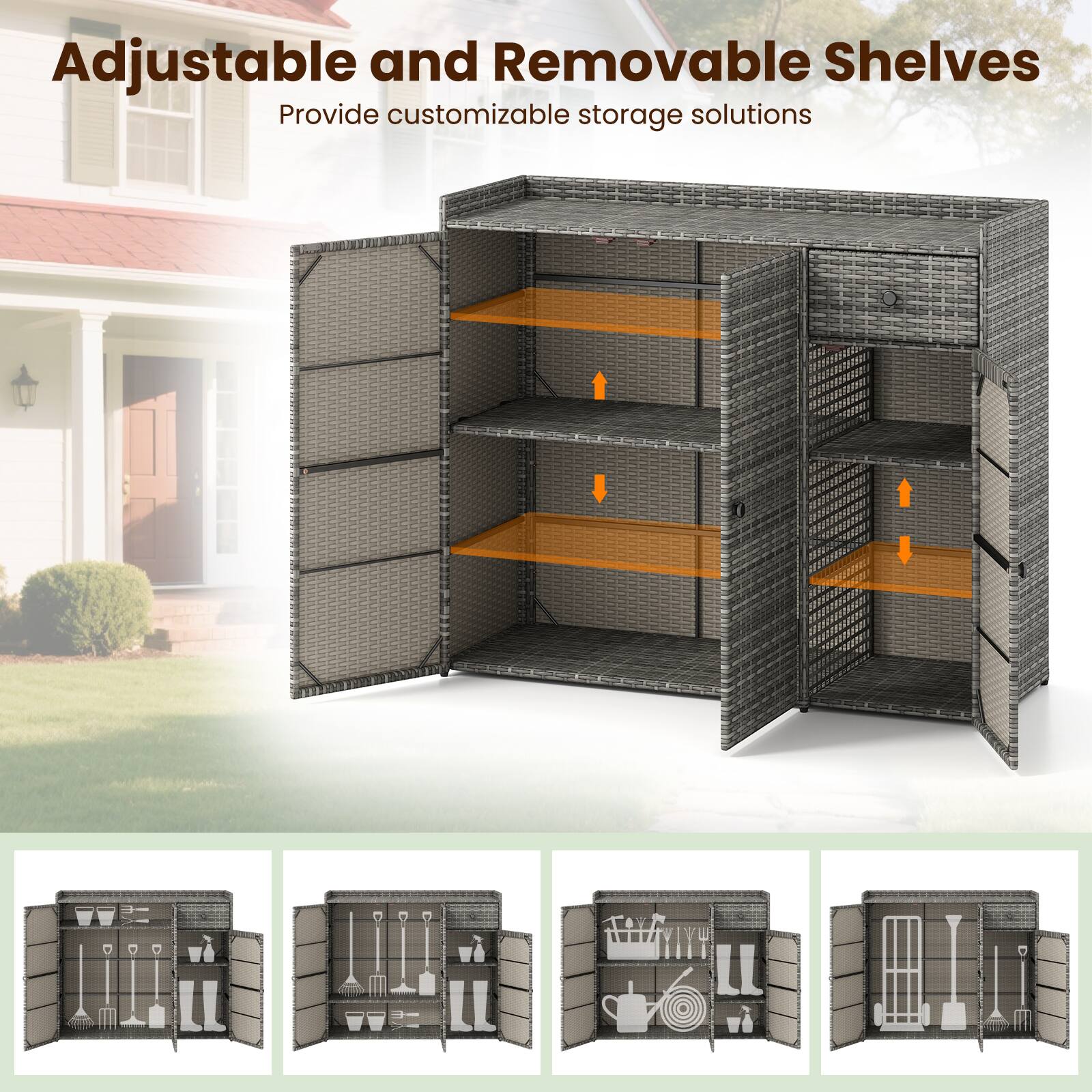 Adjustable and Removable Shelves  
Provide customizable storage solutions