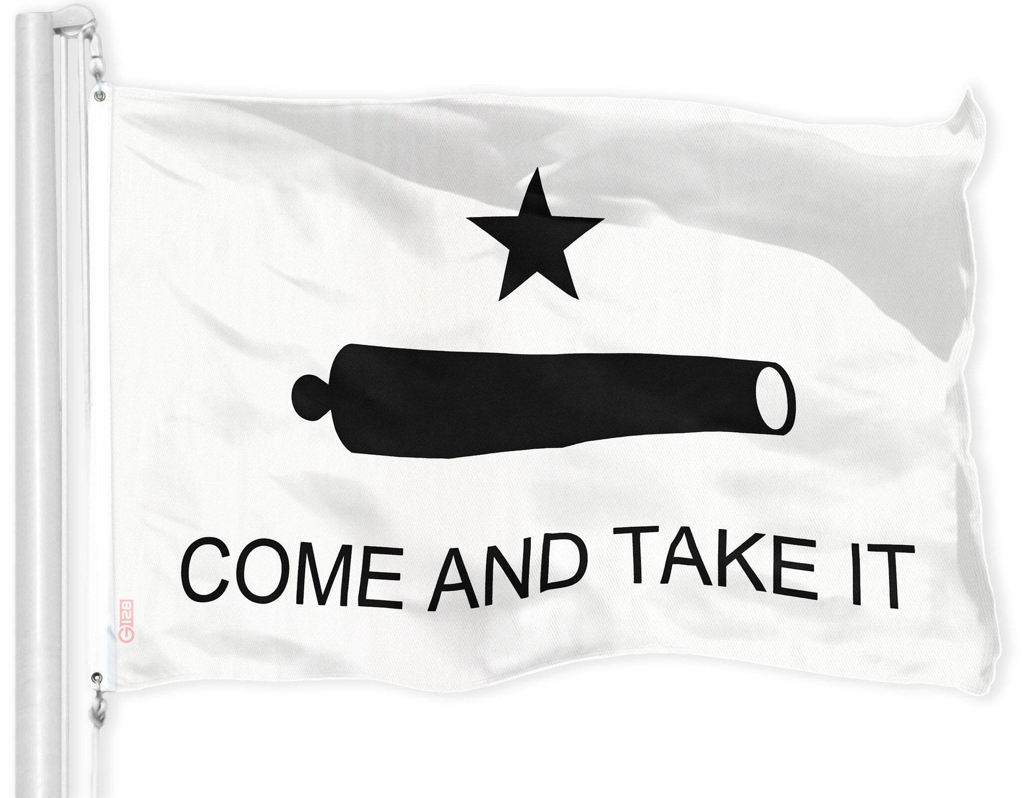 G128 - Come and Take It Flag, 3 x 5 ft Printed Polyester - Assorted Colors
