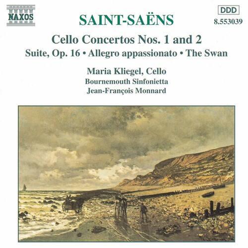SAINT-SAËNS  
Cello Concertos Nos. 1 and 2  
Suite, Op. 16 • Allegro appassionato • The Swan  

Maria Kliegel, Cello  
Bournemouth Sinfonietta  
Jean-François Monnard  

NAXOS  
8.553039  
DDD