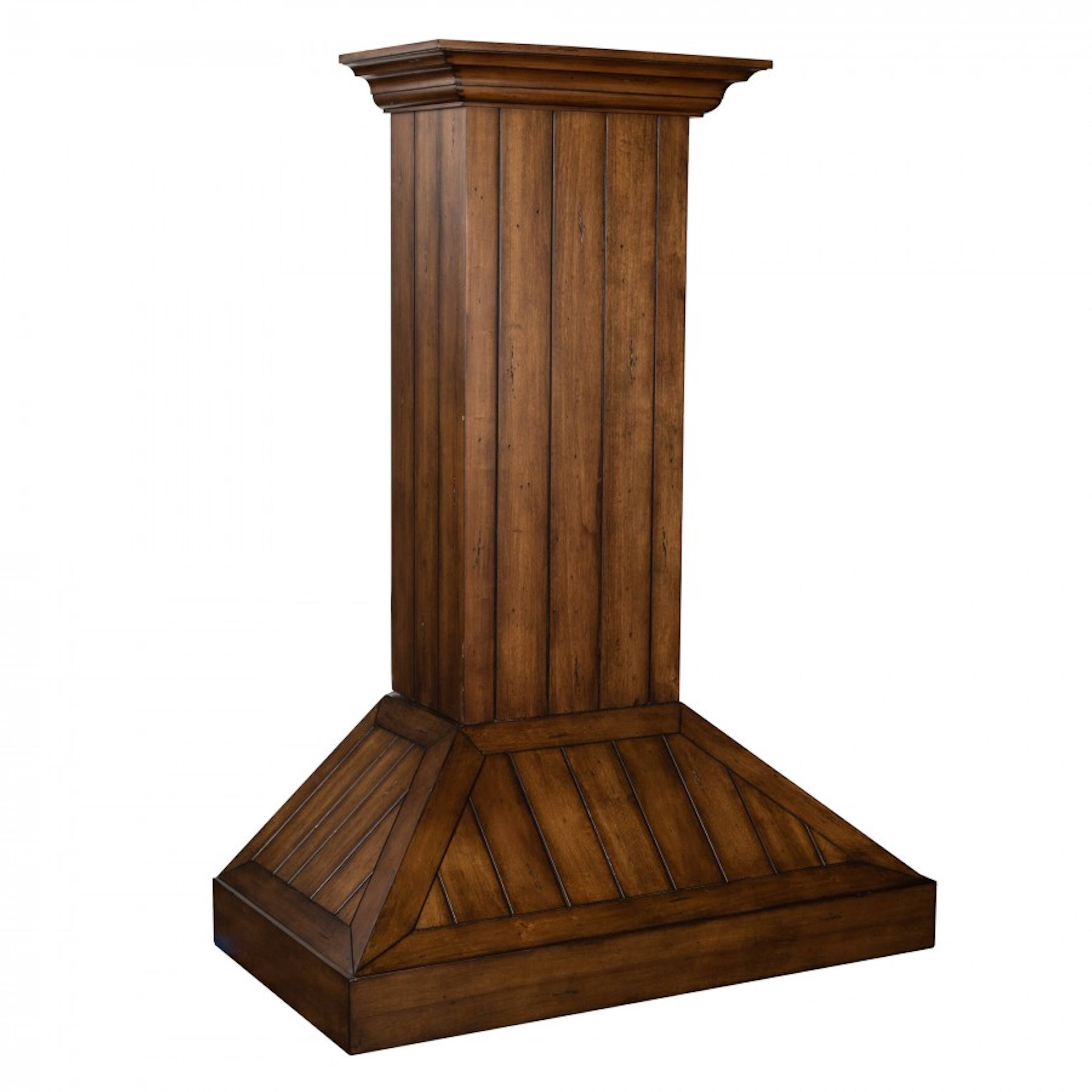 Back. ZLINE - 30" Wooden Convertible Vent Wall Mount Range Hood - Brown.