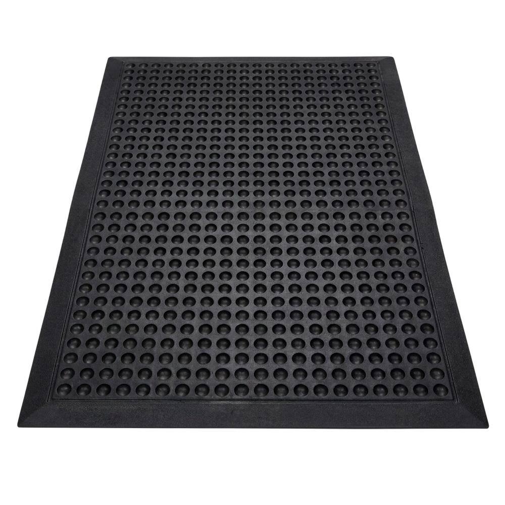 Front. Floortex - Doortex Black Anti-Fatigue BubbleMat - 35" x 47" - Black.