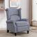 Angle. Bestier - Classic Wide Upholstered Stripe Recliner with Wing Back - 31" Wide (Set of 2) - Blue.