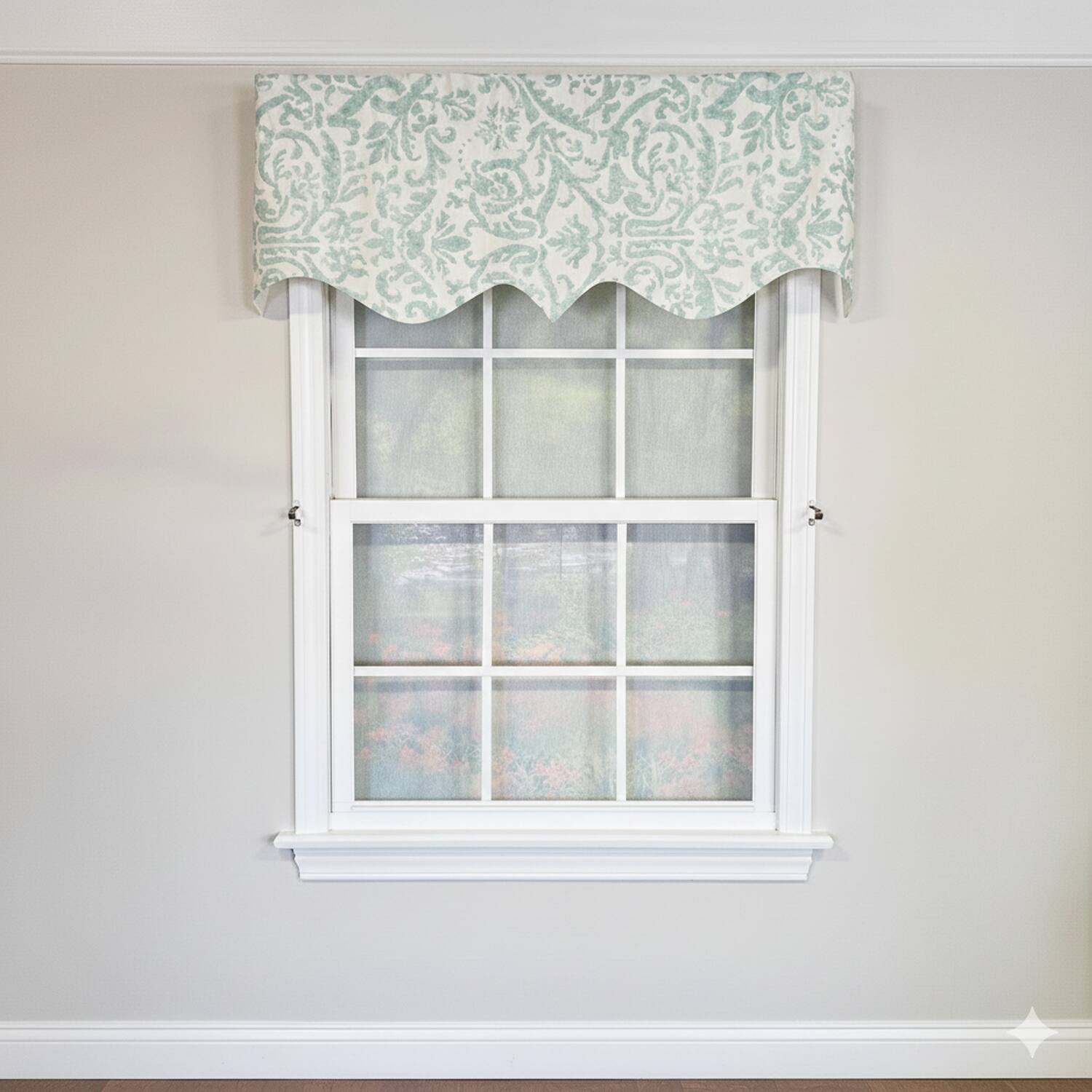 Angle. RLF Home - RLF Home Flucky Regal 100% Cotton Rod Pocket Lined  Window Valance 50" x 17" Blue - Blue.