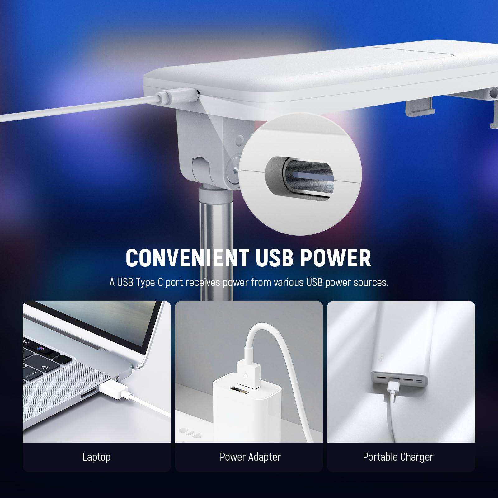 CONVENIENT USB POWER  
A USB Type C port receives power from various USB power sources.  

4 in 1 OP Laptop Power Adapter Portable Charger