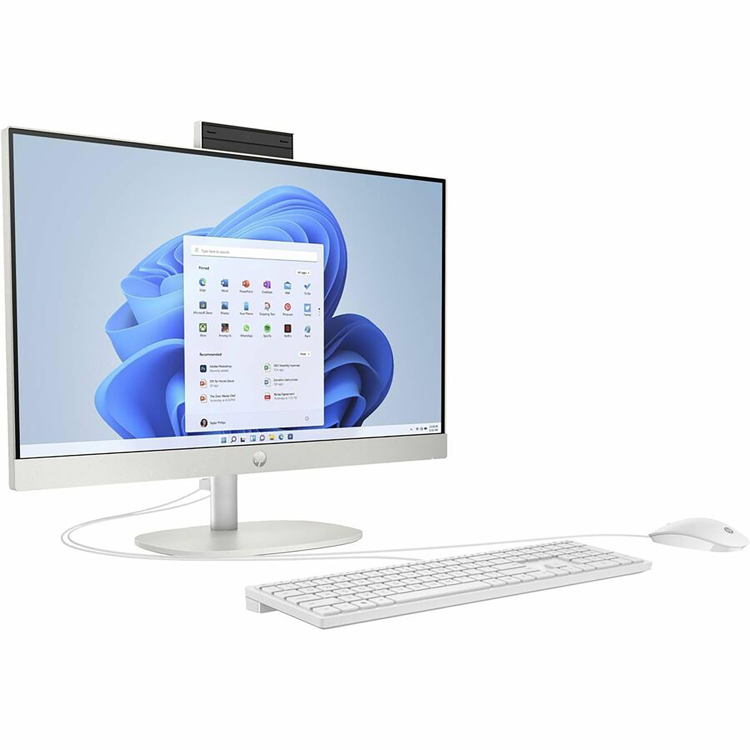 Angle. HP - 23.8" Touchscreen All-in-One - AMD Athlon Silver - 8GB Memory - 256GB SSD - Shell White.