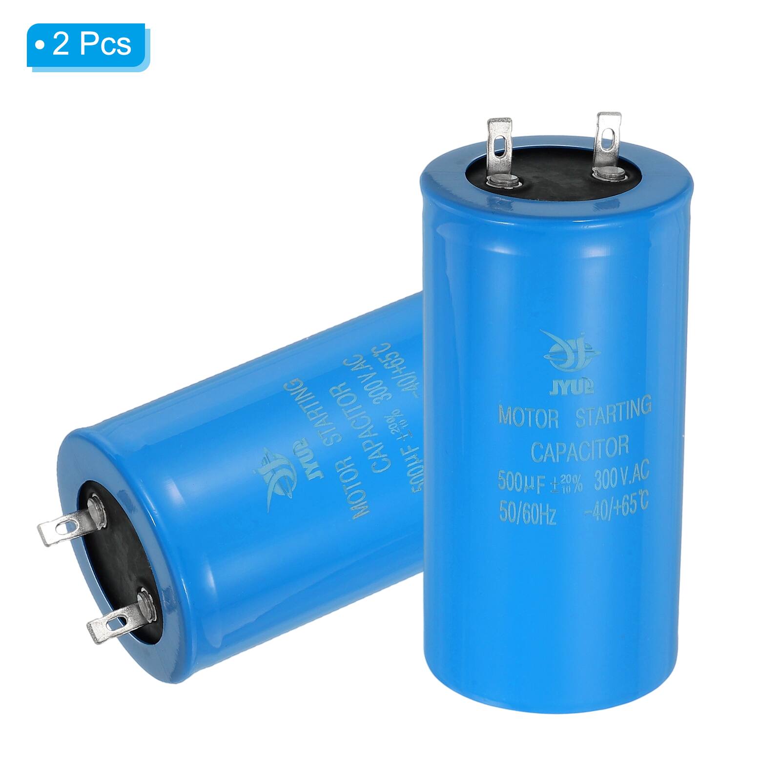 2 Pcs 300V.AC 2.99+/0b- STARTING CAPACITOR % JYUB 500HF MOTOR Ie SUYL MOTOR STARTING CAPACITOR 500HF + 20% 10 300V.AC 300 50/60Hz -40/+65C