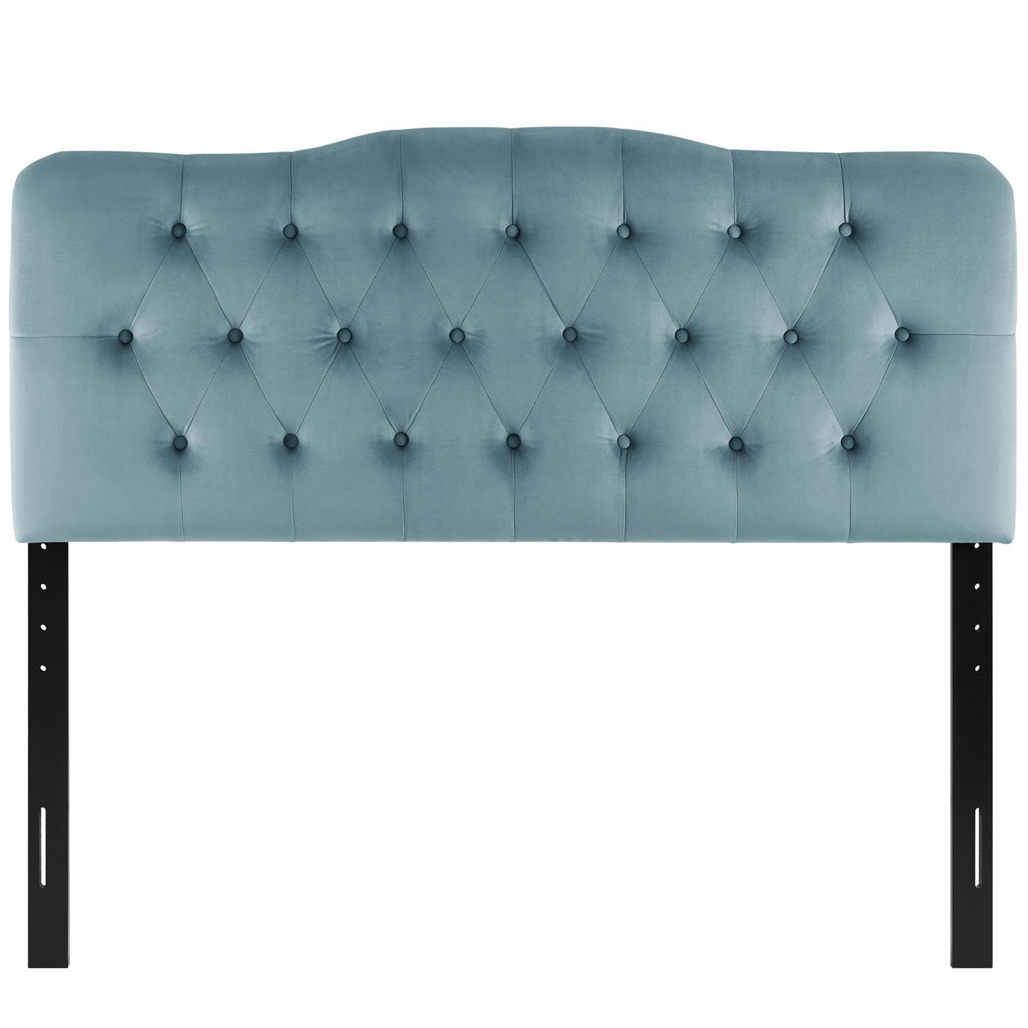 Alt View 1. Modway - Annabel Diamond Tufted Performance Velvet Full Headboard by Modway - Blue.