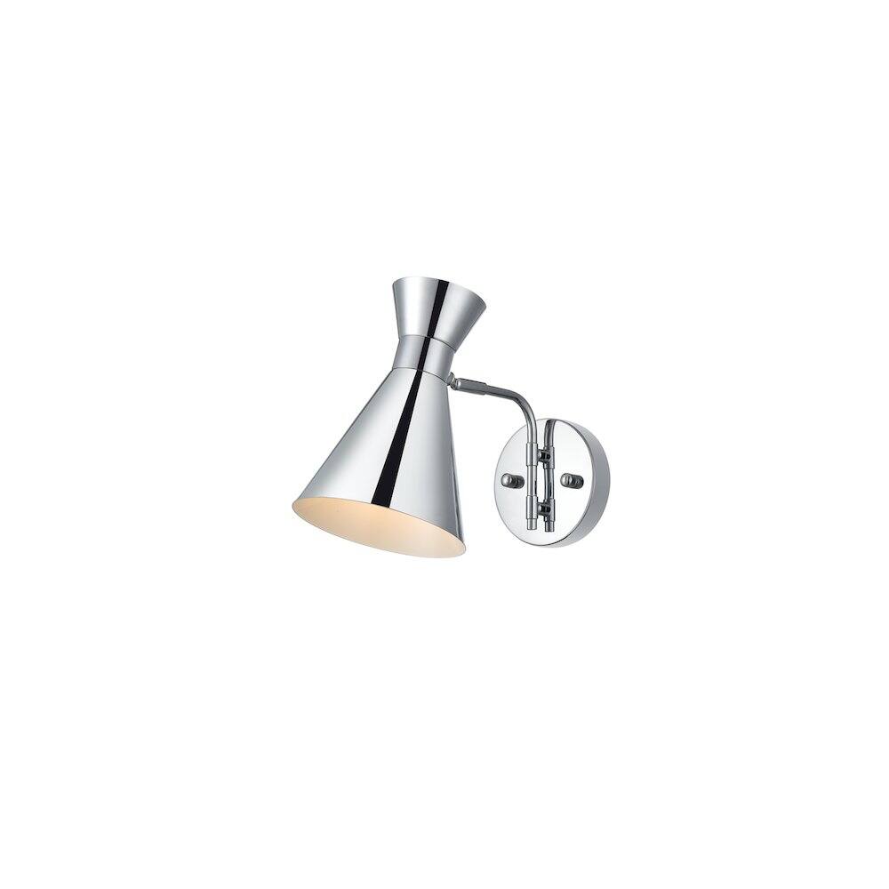 Angle. Living District - Halycon 6 Inch Wall Sconce in Chrome - Chrome.