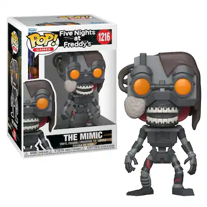 Funko POP! Five Nights at Freddy's 1216
THE MIMIC
VINYL FIGURE / FIGURINE EN VINYLE / FIGURA DE VINIL / FIGURA DE VINIL
WARNING: CHOKING HAZARD - ATTENTION: DANGER D'ÉTOUFFEMENT - ADVERTENCIA: PEQUEÑOS PIEZAS, PELIGRO DE ASFIXIA