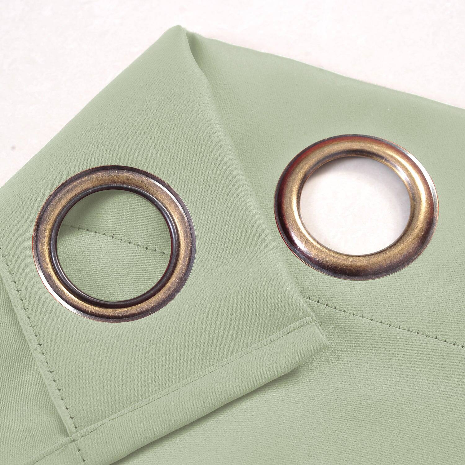 Back. RT Designers Collection - RT Designers Collection 100% Polyester 250 GSM Riley 100% Blackout Grommet Panel 54" x 45" Sage - Sage.