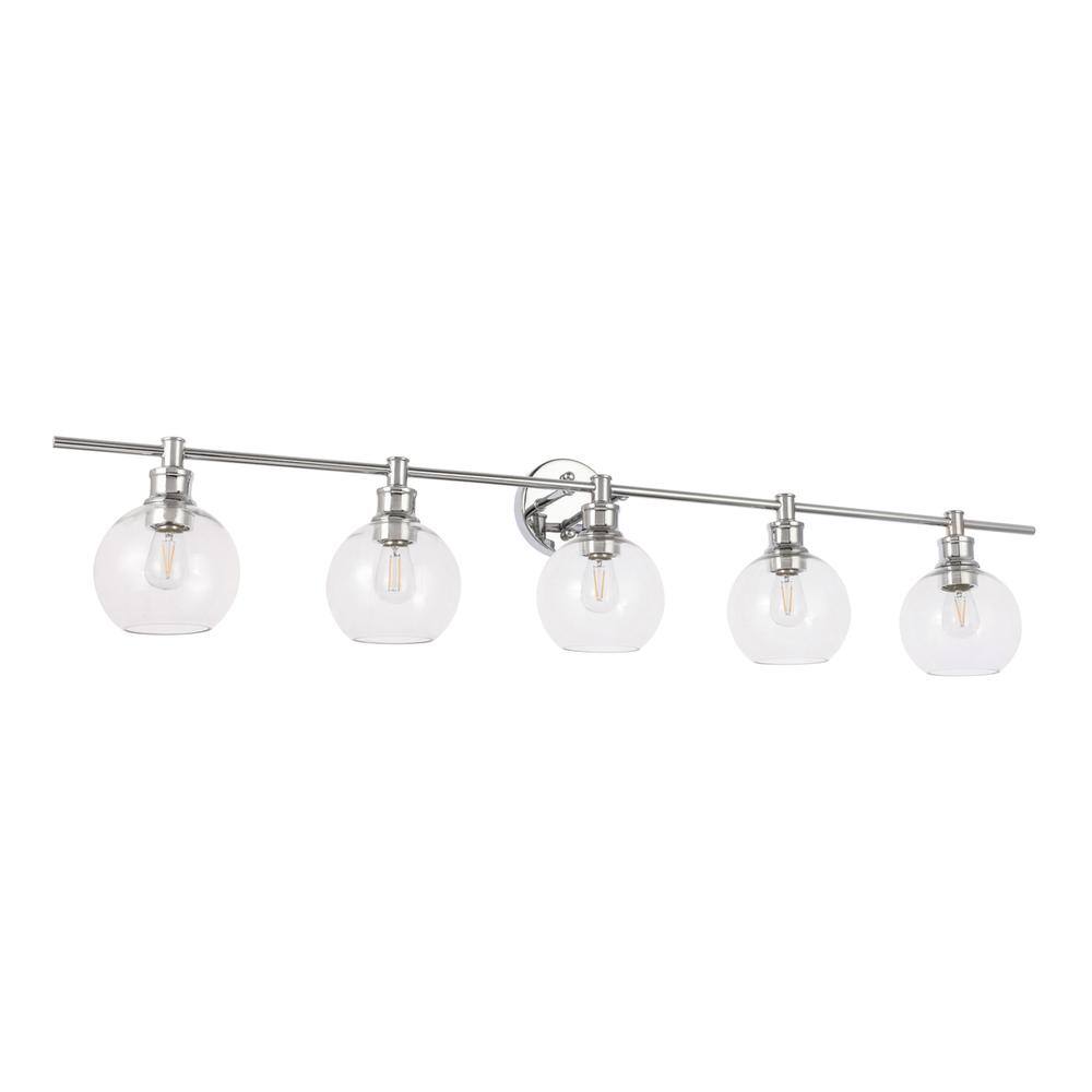 Left. Living District - Collier 5 light Chrome and Clear glass Wall sconce - Chrome And Clear Glass.