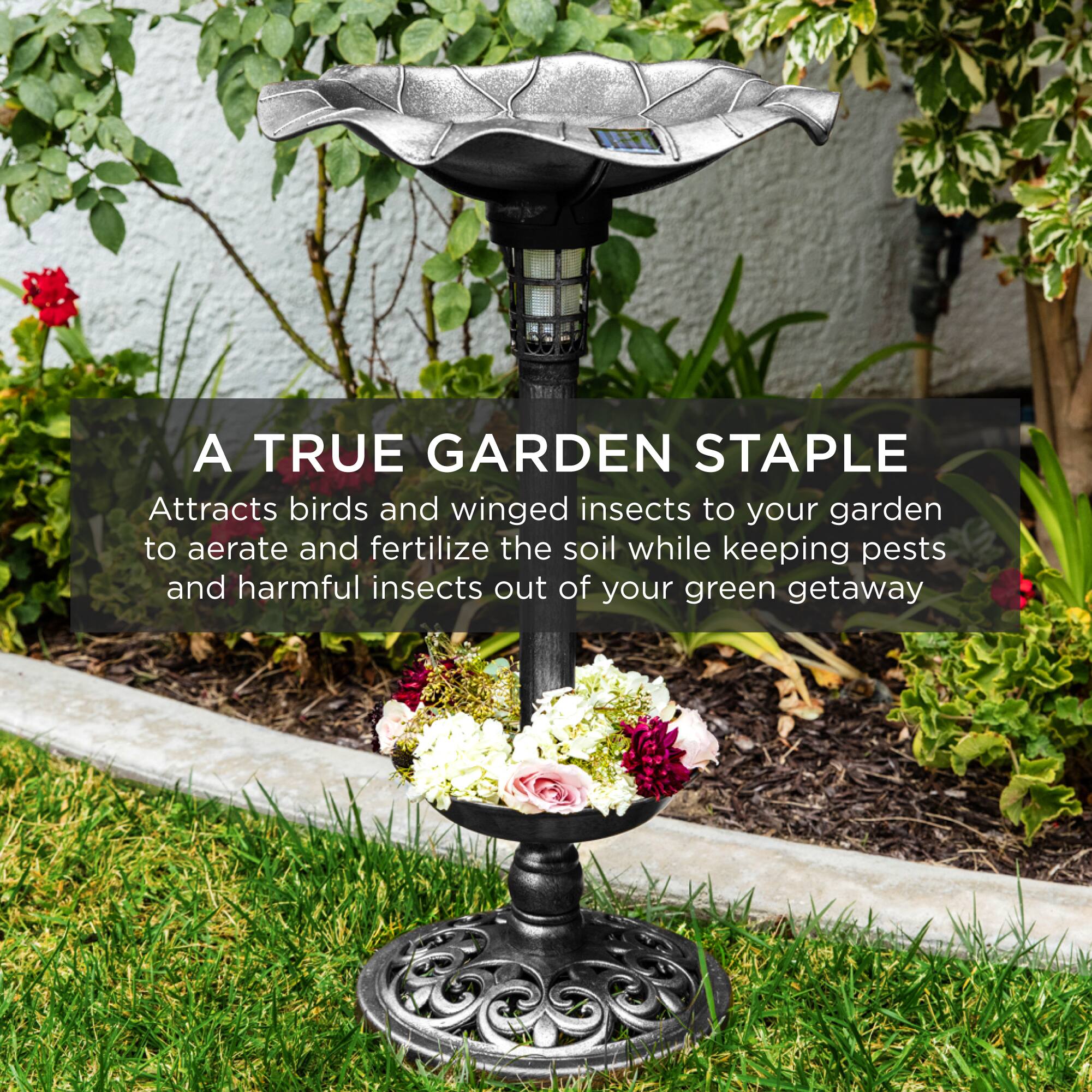 A TRUE GARDEN STAPLE  
Attracts birds and winged insects to your garden to aerate and fertilize the soil while keeping pests and harmful insects out of your green getaway