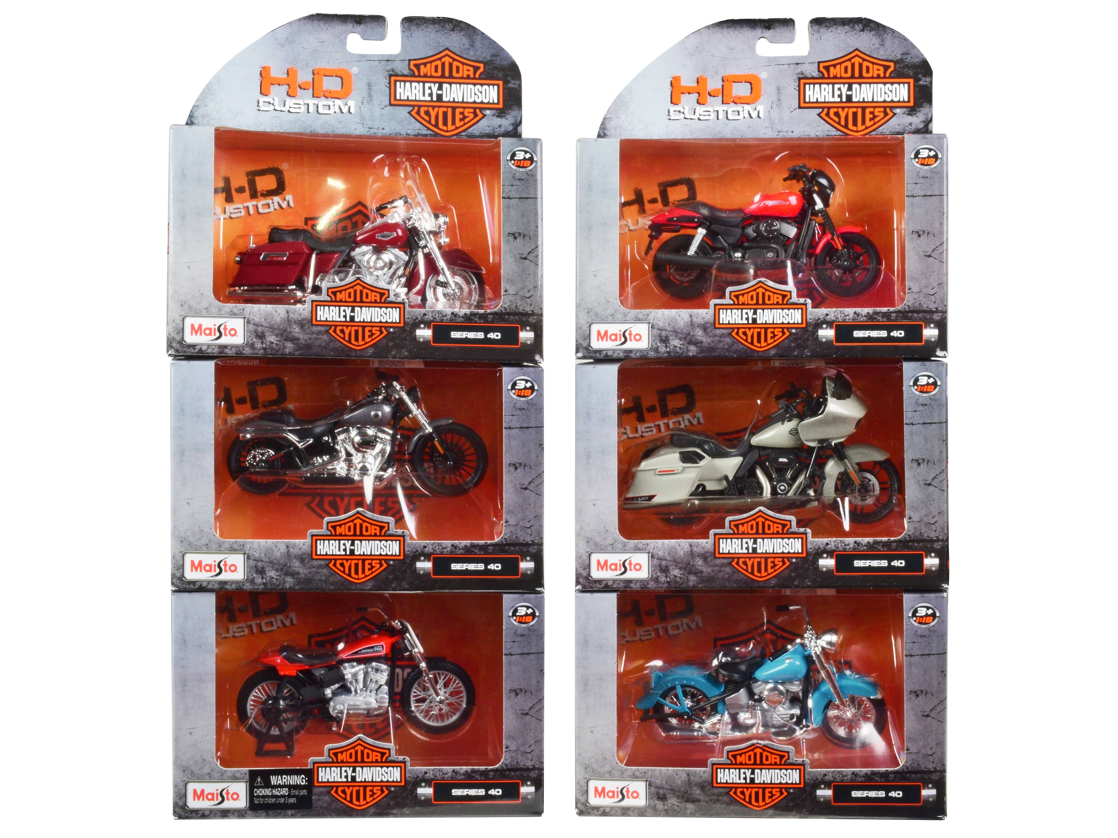 Sure, here is the corrected and grouped text from the image:

---

**H-D CUSTOM**

**MOTOR HARLEY-DAVIDSON CYCLES**

**Maisto**

**SERIES 40**

**3+**

**WARNING: CHOKING HAZARD - Small parts. Not for children under 3 years.**

---

**H-D CUSTOM**

**MOTOR HARLEY-DAVIDSON CYCLES**

**Maisto**

**SERIES 40**

**3+**

**WARNING: CHOKING HAZARD - Small parts. Not for children under 3 years.**

---

**H-D CUSTOM**

**MOTOR HARLEY-DAVIDSON CYCLES**

**Maisto**

**SERIES 40**

**3+**

**WARNING: CHOKING HAZARD - Small parts. Not for children under 3 years.**

---

**H-D CUSTOM**

**MOTOR HARLEY-DAVIDSON CYCLES**

**Maisto**

**SERIES 40**

**3+**

**WARNING: CHOKING HAZARD - Small parts. Not for children under 3 years.**

---