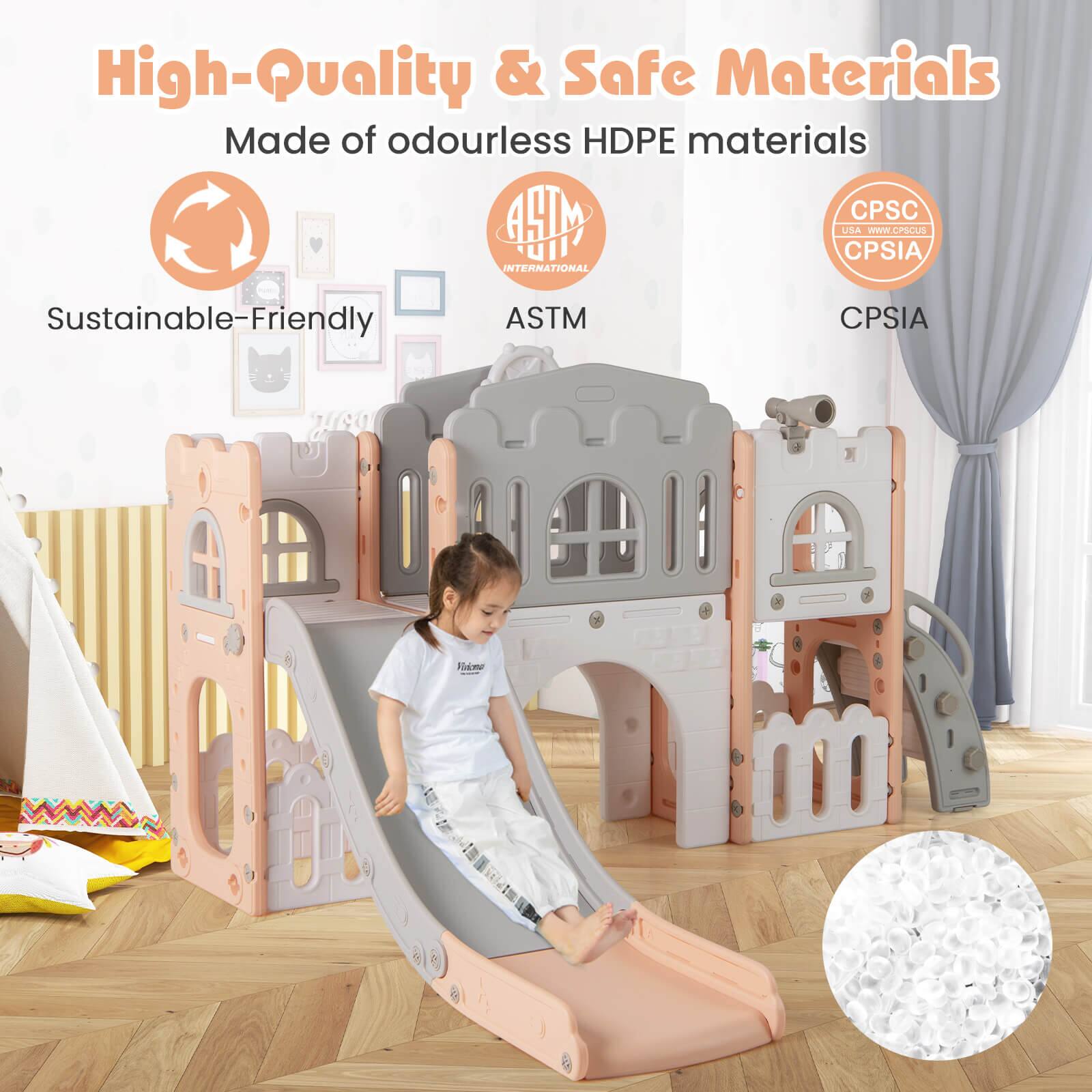 High-Quality & Safe Materials  
Made of odourless HDPE materials  

Sustainable-Friendly  
ASTM  
CPSIA  

CPSC USA  
CPSIA