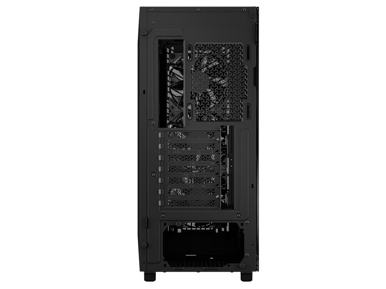 Alt View 7. CORSAIR - CORSAIR 3200D RS Mid-Tower Case - 360mm Rad, BTF/Zero/Stealth Compatible, Angled GPU Fan Mount, Smoke - Smoke.