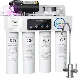 Waterdrop - WD-T4-A Alkaline pH+ Reverse Osmosis Water Filter, NSF/ANSI 372 Certified, 10-Stage, 450GPD - White
