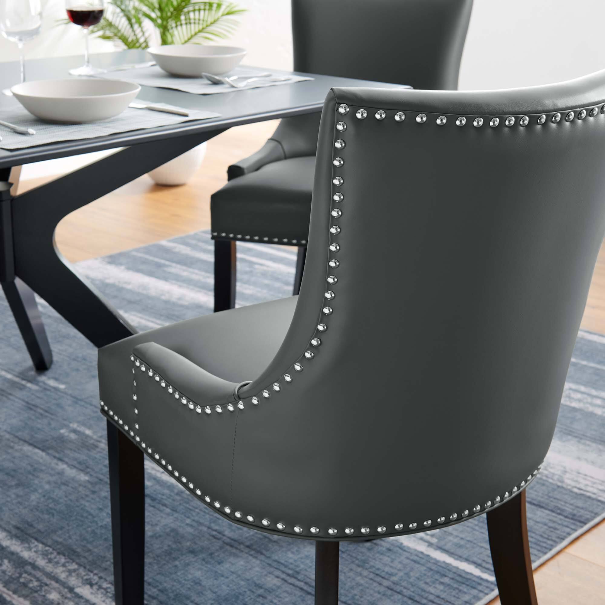 Alt View 4. Modway - Marquis Vegan Leather Dining Chair by Modway - Gray.