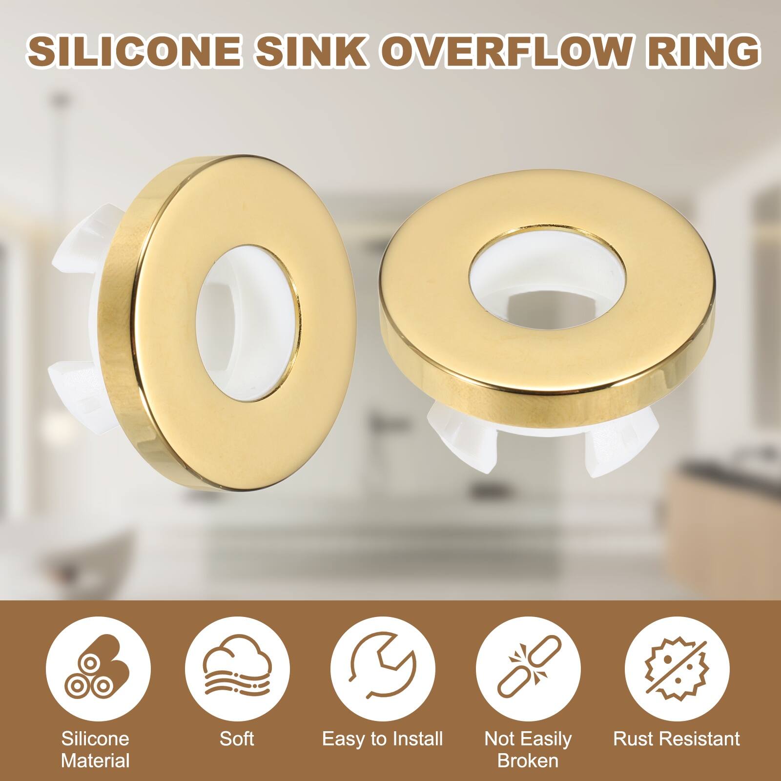 SILICONE SINK OVERFLOW RING

- Silicone Material
- Soft
- Easy to Install
- Not Easily Broken
- Rust Resistant