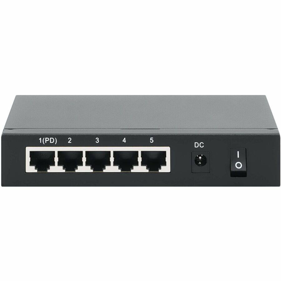 Alt View 4. Tripp Lite - Eaton Tripp Lite Series 5-Port 10/100/1000 Mbps PoE-Powered Desktop Gigabit Ethernet Unmanaged Switch with PoE+ - Black.