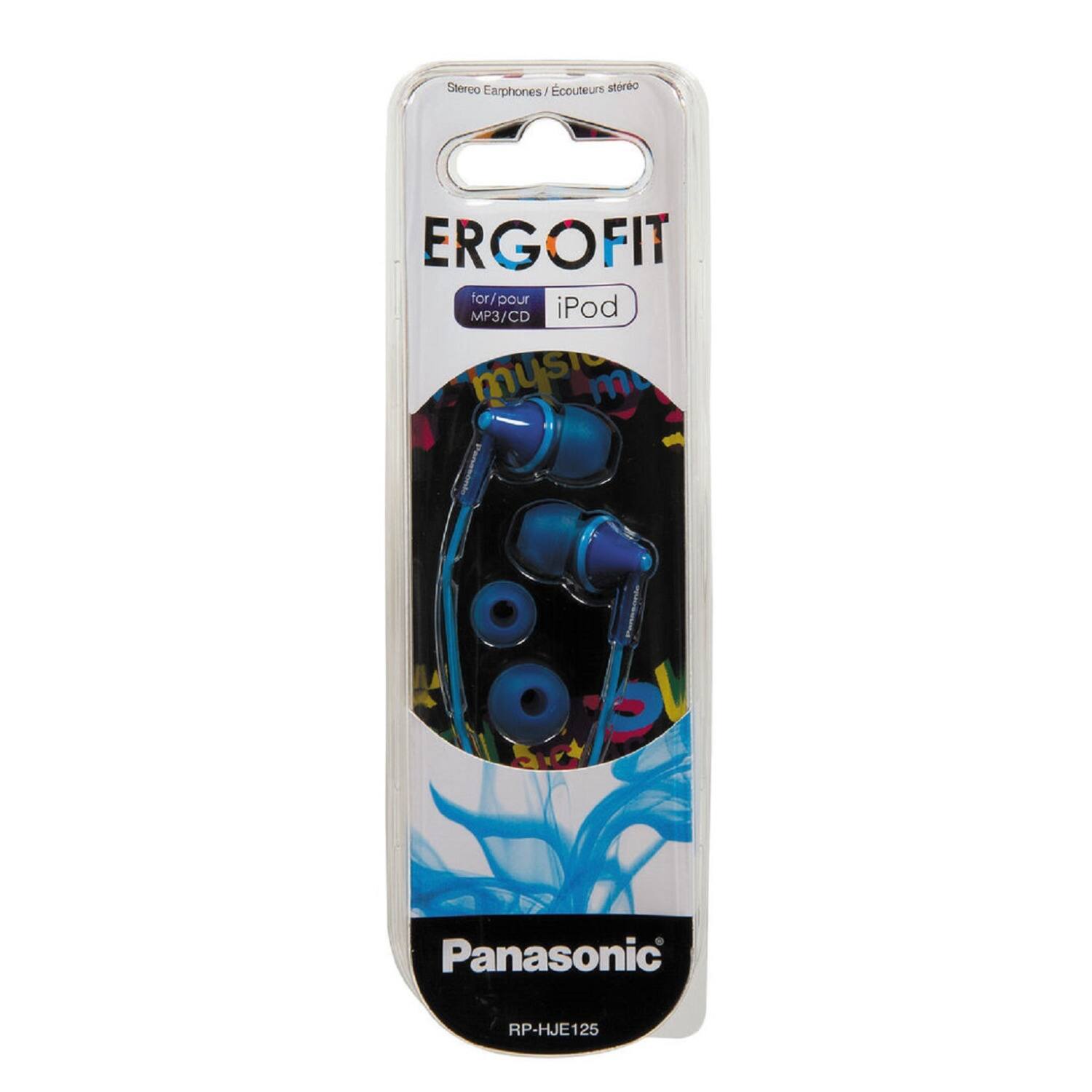 Stereo Earphones - Ecouteurs stéréo  
ERGOFIT  
for/pour MP3/CD iPod music  
Panasonic  
RP-HJE125