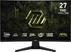 27 FHD 1920 x 1080
msi 1500R CURVED GAMING
Curved
RAPID VA
200 Hz
0.5 ms GTG
HDR READY
MAG MSI ARSENAL GAMING