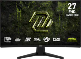 MSI - MAG 274CF E20 27" Rapid VA Panel FHD 200Hz 0.5ms Adaptive Sync Gaming Monitor with HDR ready (DisplayPort, HDMI) - Metallic Black
