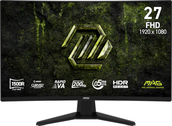 27 FHD 1920 x 1080
msi 1500R CURVED GAMING
Curved
RAPID VA
200 Hz
0.5 ms GTG
HDR READY
MAG MSI ARSENAL GAMING