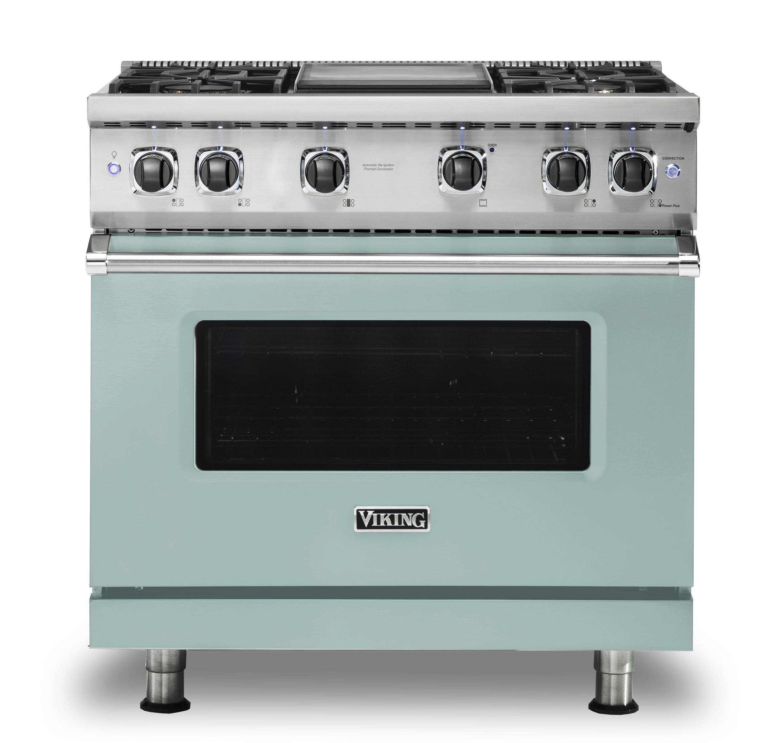 Front. Viking - 5-Series Gas Sealed Burner Range - Splash.