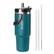 Angle. Buzio - 30oz Tumbler water bottle with Handle - Blue.