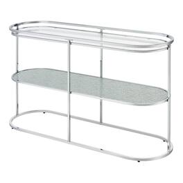 Furniture of America - Ludington Metal 1-Shelf Sofa Table in Chrome - Silver