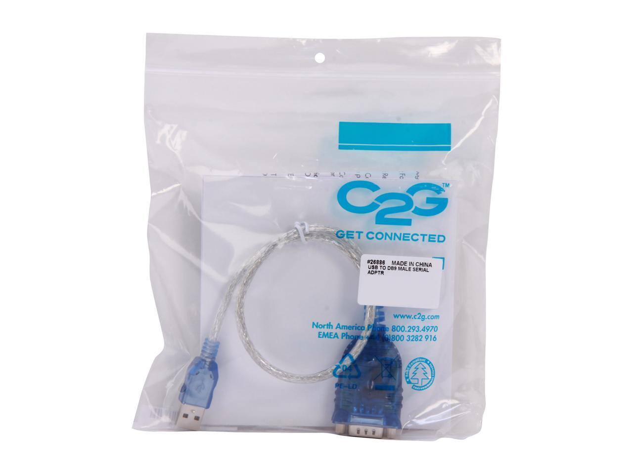 Cables to Go C2G 26886 USB to DB9 Serial RS232 Adapter Cable, (1.5