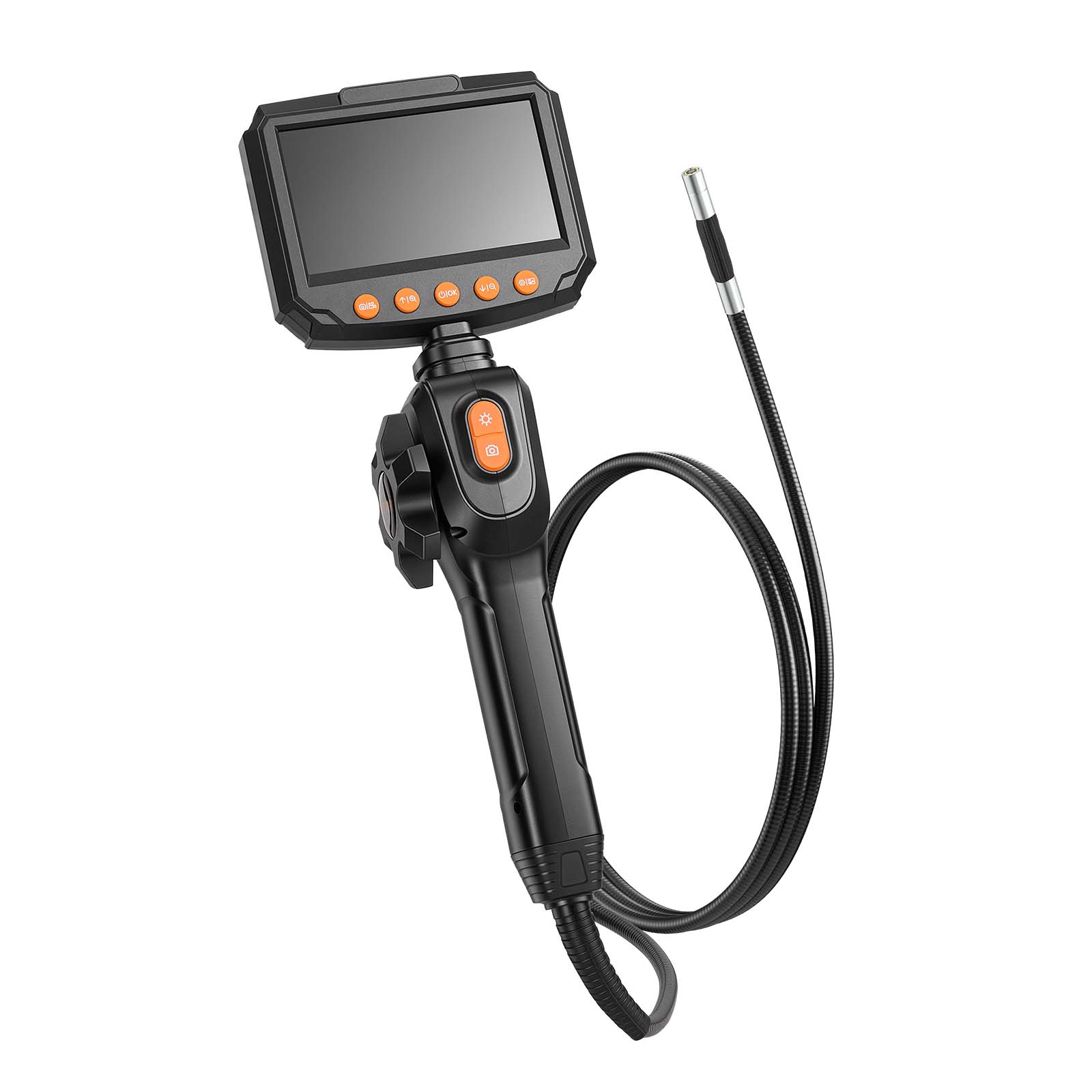 Alt View 5. VEVOR - Articulating Endoscope with Light, Two-Way Articulated Borescope Camera, 4.3" HD IPS Screen, 1280 x 720 Lens, 8X Zoom - Black.