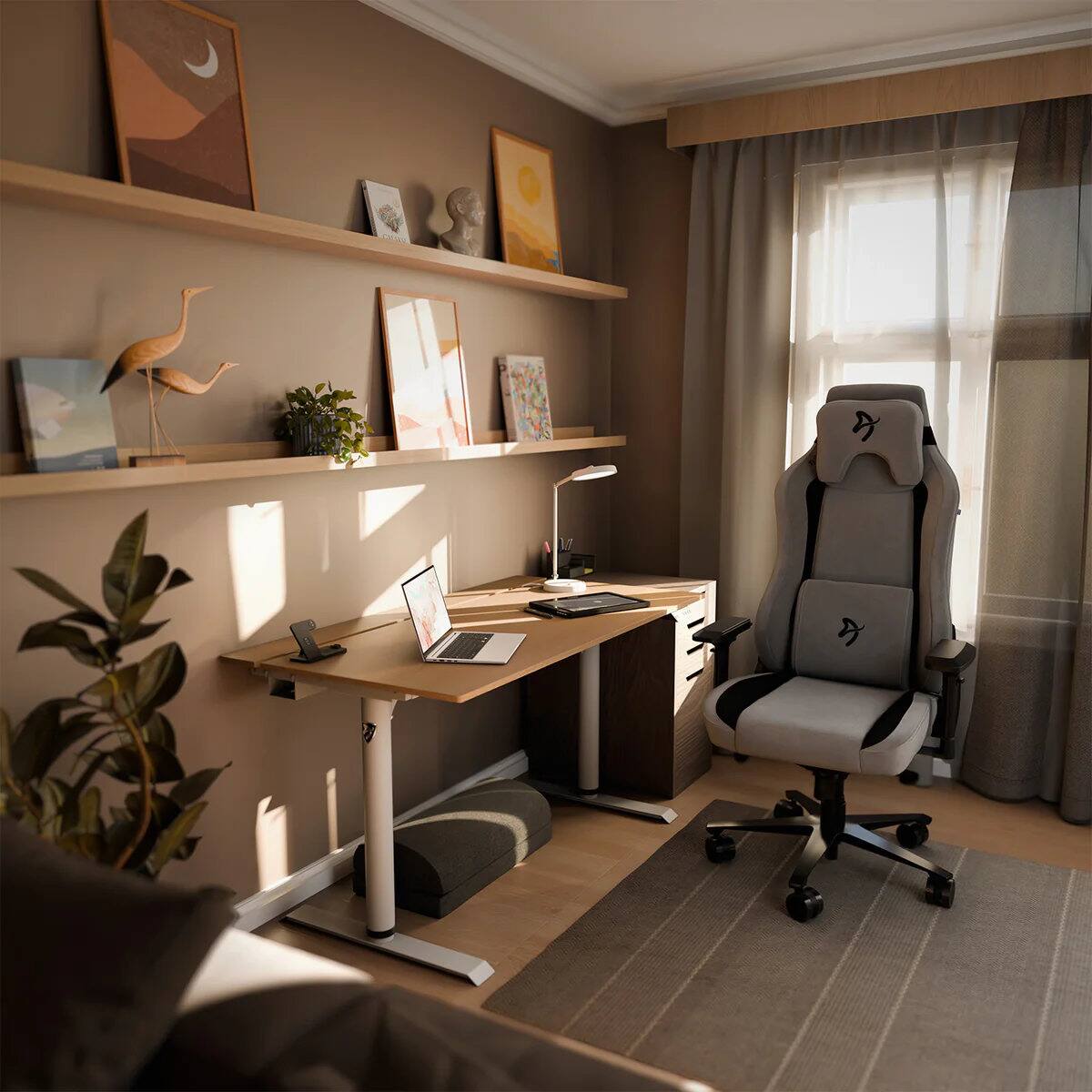 Alt View 4. Arozzi - Arena Nordico Electric Standing Desk - Birch - Birch.