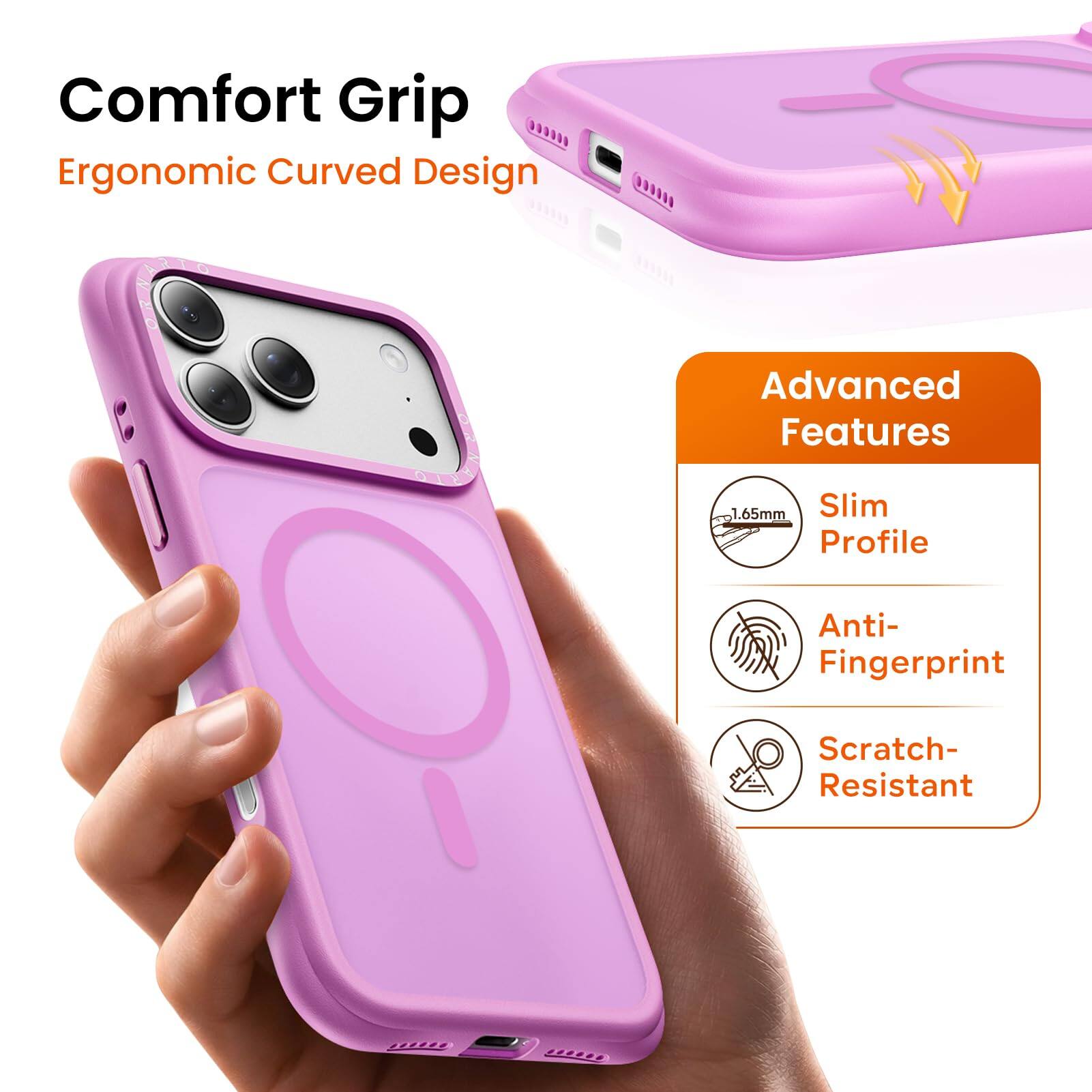 Comfort Grip  
Ergonomic Curved Design  

Advanced Features  
1.65mm Slim Profile  
Anti-Fingerprint  
Scratch-Resistant