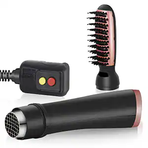 Front. Oumilen - 3 in 1 Hot Air Brush - One Step Hair Dryer, Styler & Volumizer for Straightening, Curling & Blow Drying.