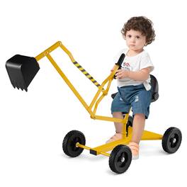 Gymax - Sand Digger for Kids Sandbox Toy Digger w/ 2-Handed Controls & Flexible Shovel - Yellow