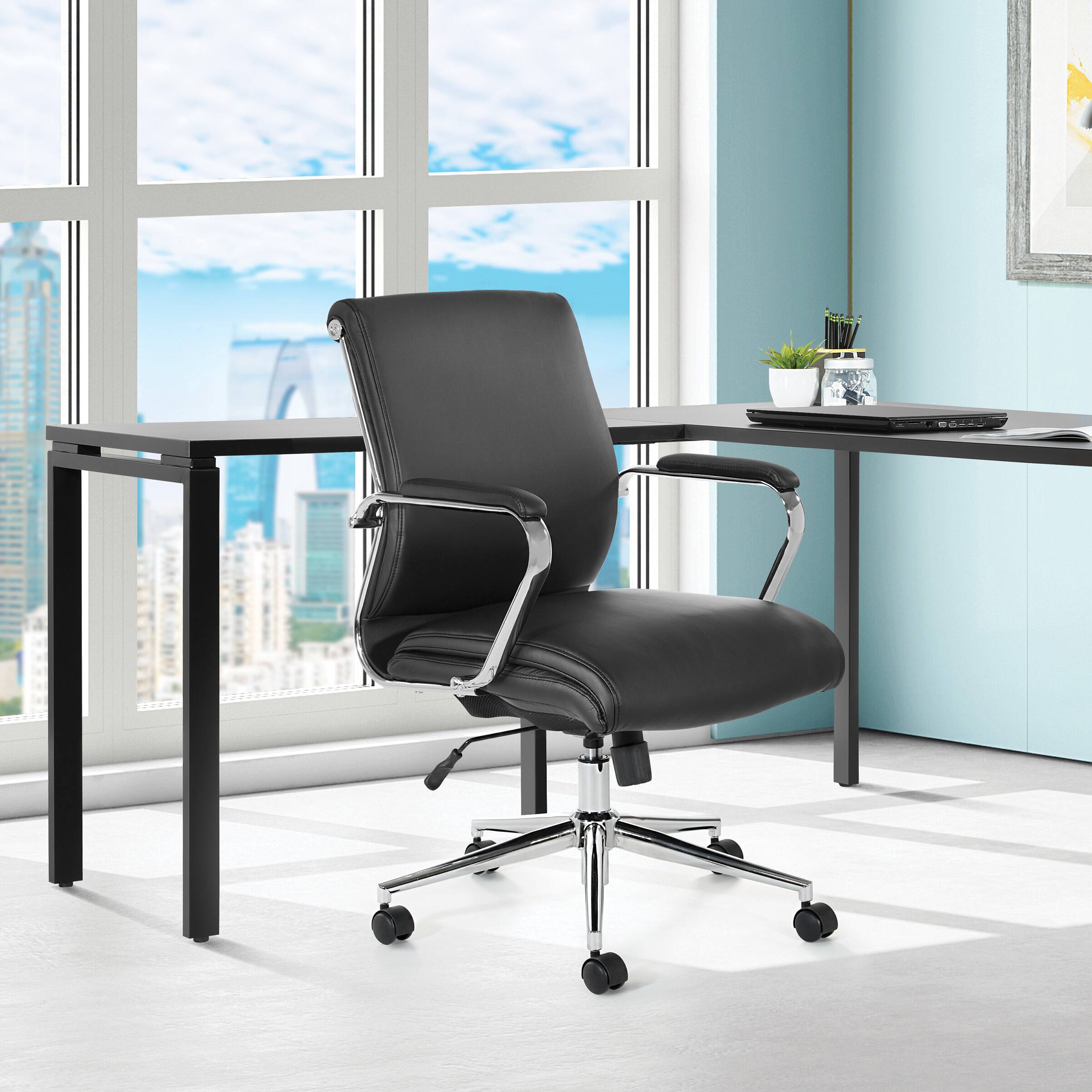 Alt View 14. Office Star Products - Mid Back Antimicrobial Fabric Chair - Dillon Steel.
