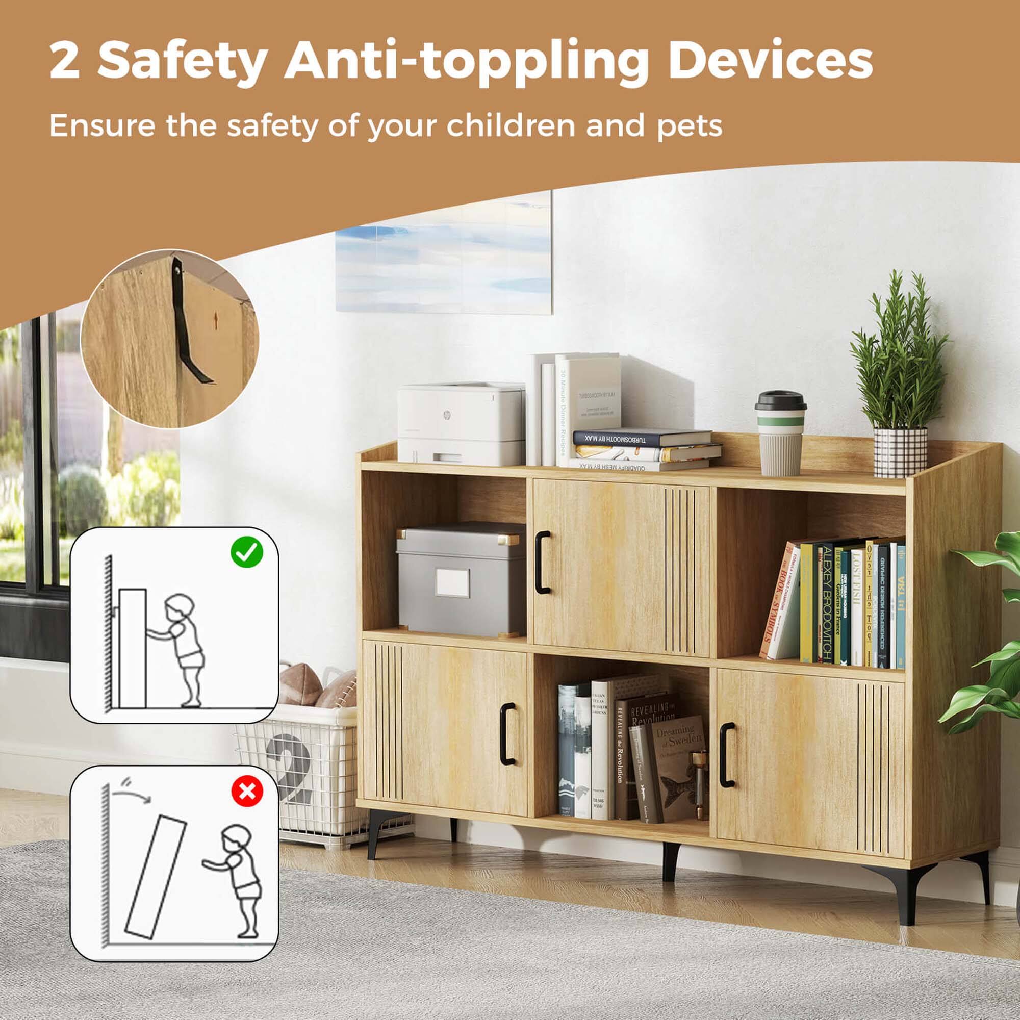 2 Safety Anti-toppling Devices Ensure the safety of your children and pets. - no FSPAL2 L x REVERLINE- gliation I Dovatning 1 bwrdra Ra [ I VRNO 2 I EXEY TOTCOLENTA K3O I ! OVITOH S FISH DAA ! I TA