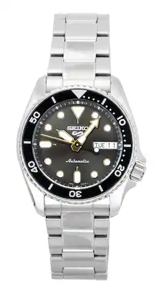 Seiko - Sports SKX Street Stonewash Stainless Steel Dial Automatic SRPL79K1 100M Men's Watch - Black