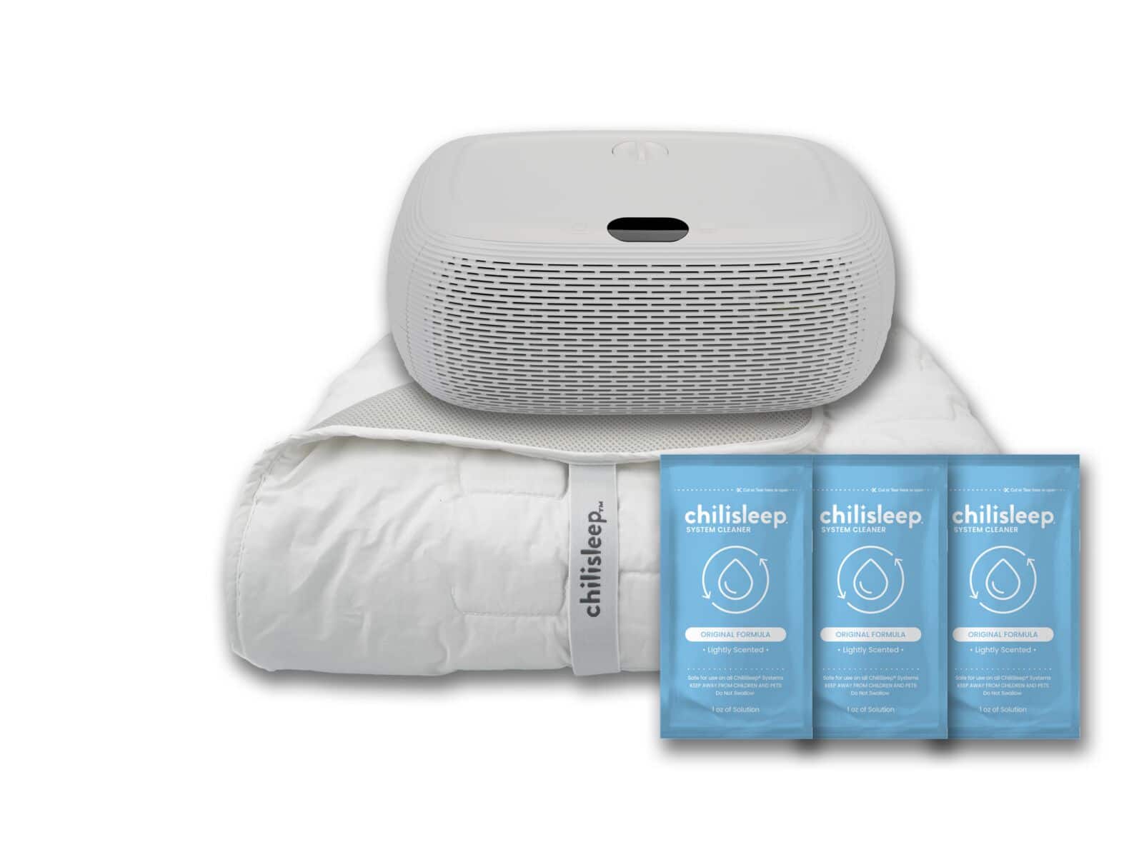 Front. ChiliSleep - OOLER Cooling & Heating Mattress Pad - Half King + Cleaning Solution - White.