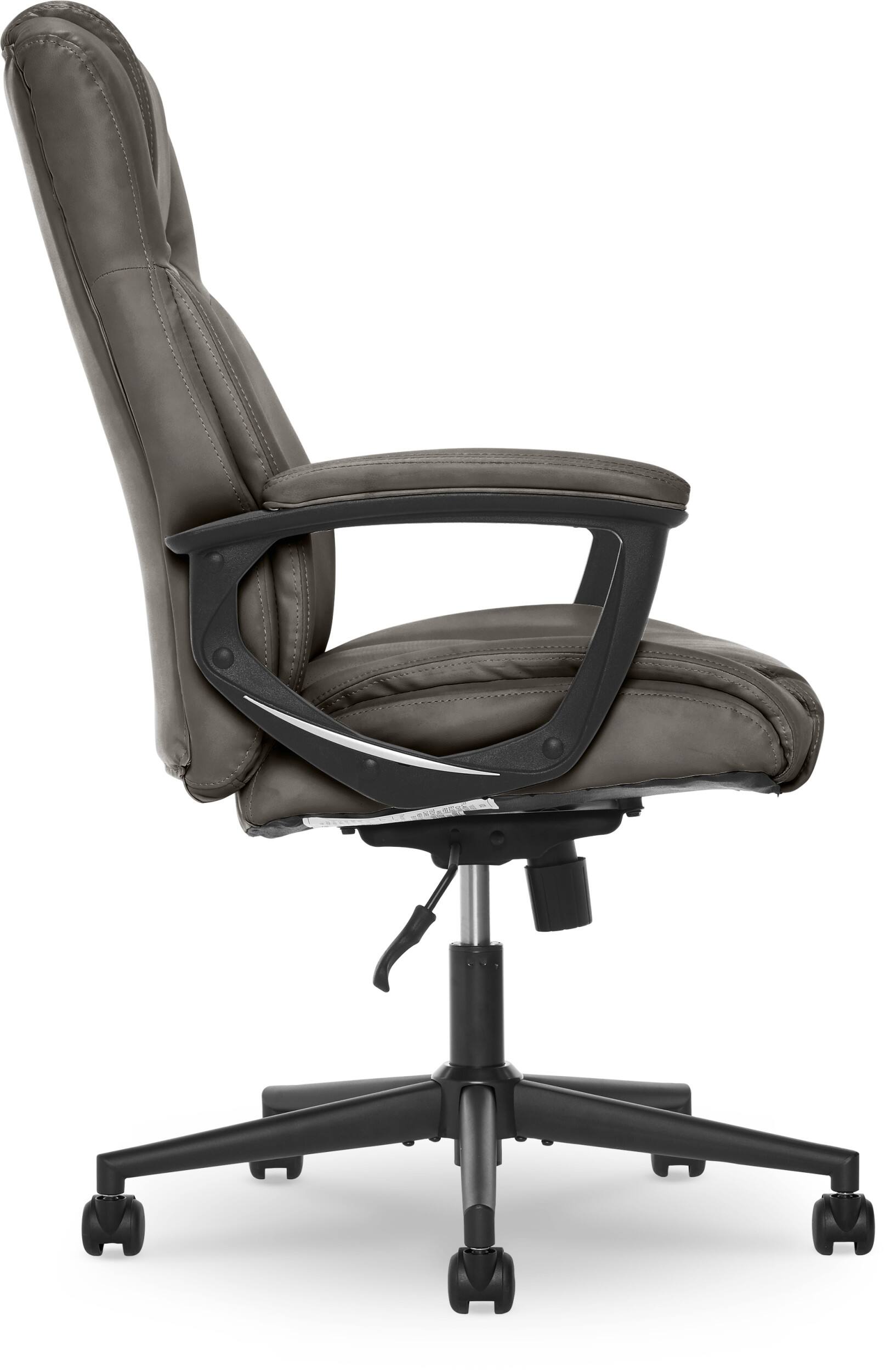 Alt View 17. Serta - Connor Upholstered Executive High-Back Office Chair with Lumbar Support - Bonded Leather - Gray.
